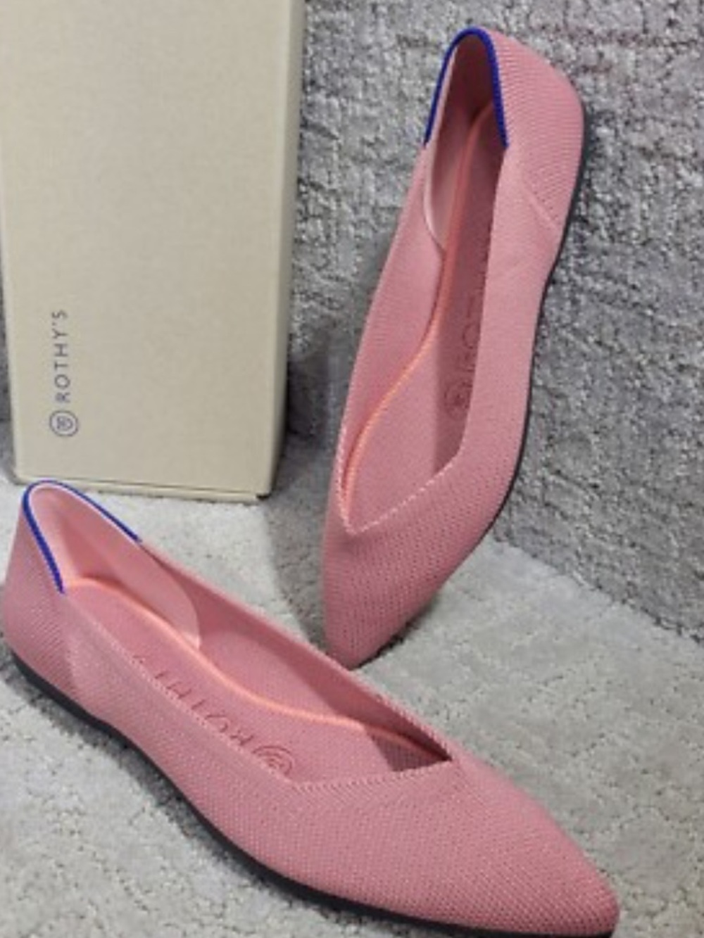 Rothy's Pink Pointed-Toe Knit Flats (does not come with the box)